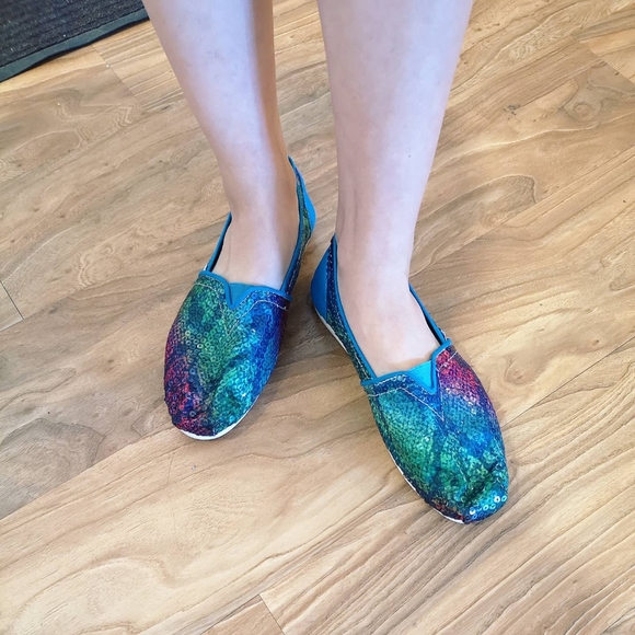 Colorful snake pattern slip on flat - Picture 3 of 7